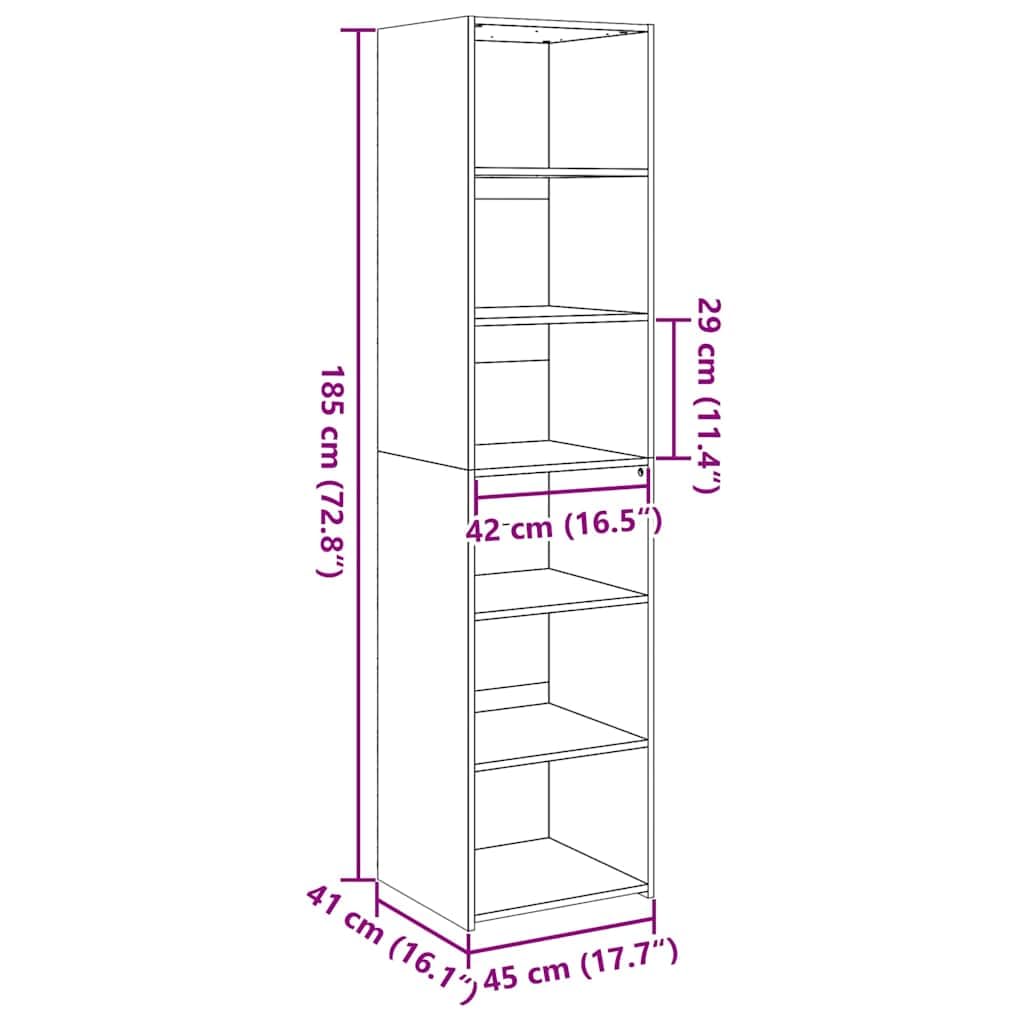 Armadio alto, 45 x 41 x 185 cm, in legno