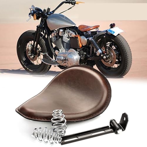 Selle Solo Moto Marron en PU ZHANGTONG avec Ressort 3 Pouces