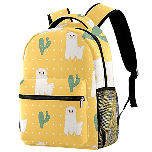Sac à dos de voyage en alpaga jaune idéal pour les vacances en famille