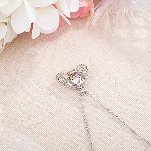 MYANAIL Pumpkin Necklaces for Women Luminous Hollow Pumpkin Carriage Necklaces & Pendants for Women Glowing Chain Necklace Gifts Halloween Jewelry Princess Necklace3