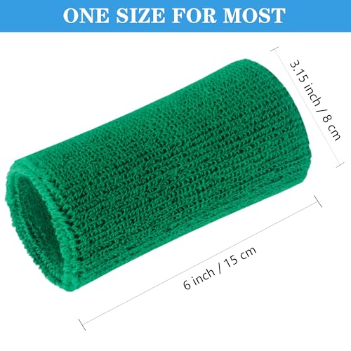 Image of 6 Inch Wrist Sweatbands Tennis Wrist Bands Absorbent Sweat Band for Men and Women Sport Long Wrist Bands, Breathable Cotton Athletic Sweatbands for Basketball, Workout, Running (4 Pack)