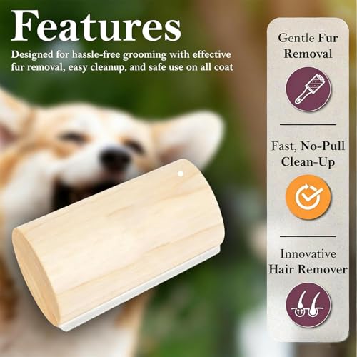 Cepillo para cambio de pelaje para gatos con mango de madera antideslizante 5
