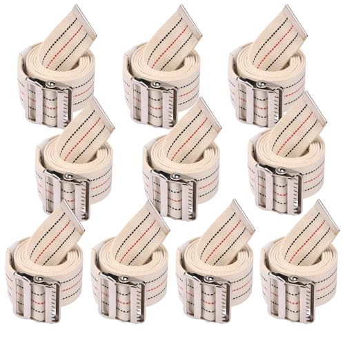 Transfer and Gait Belt with Metal Buckle - 60 Inch, Standing and Transfer Walking Assist Aid for Seniors, Elderly Patients, Caregiver, Nurse, Therapist, 10 Pack