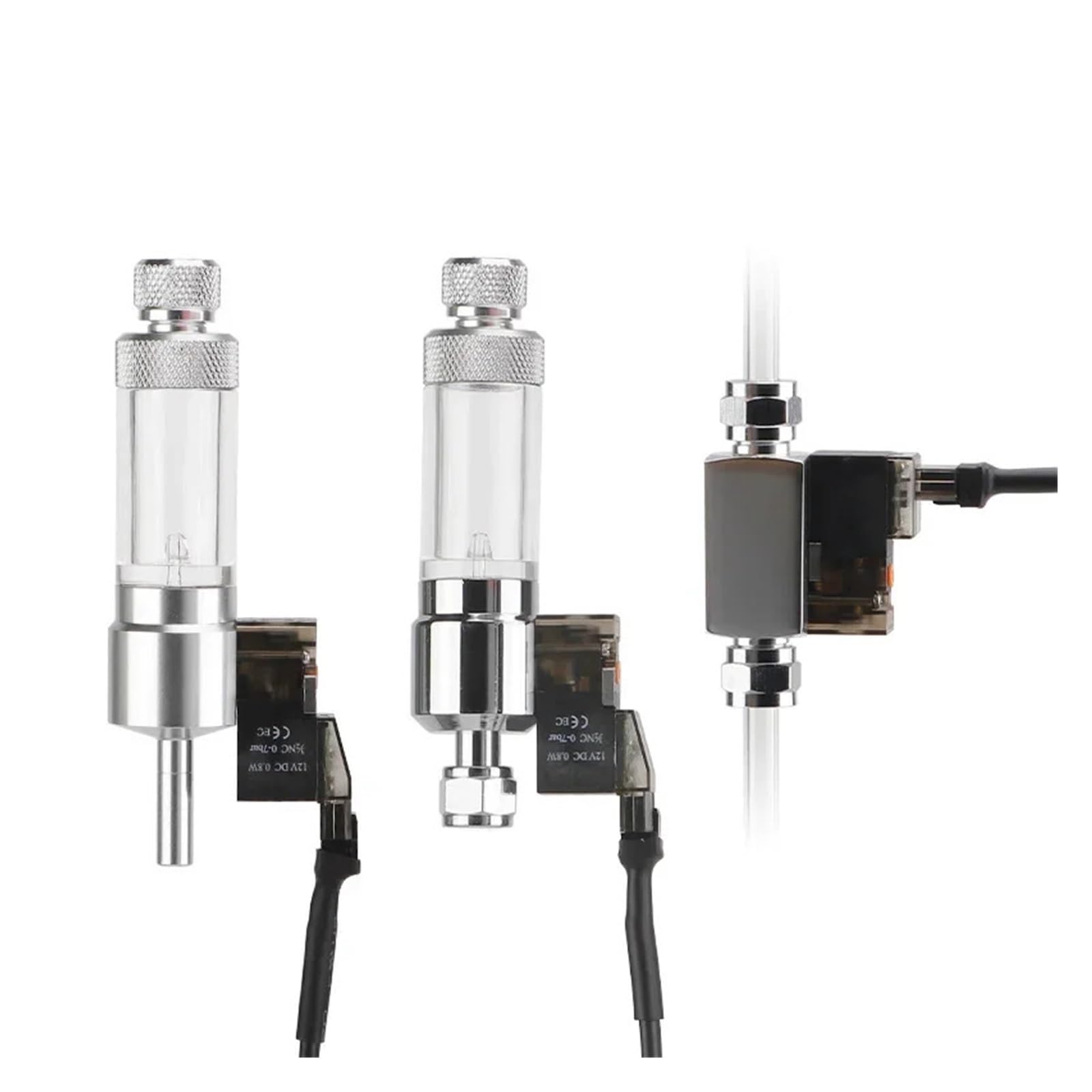 DIY Aquarium CO2 Bubble Counter Regulator Non-return Carbon Dioxide Measurement Device Magnetic Solenoid Kit Check Valve(Quick plug)