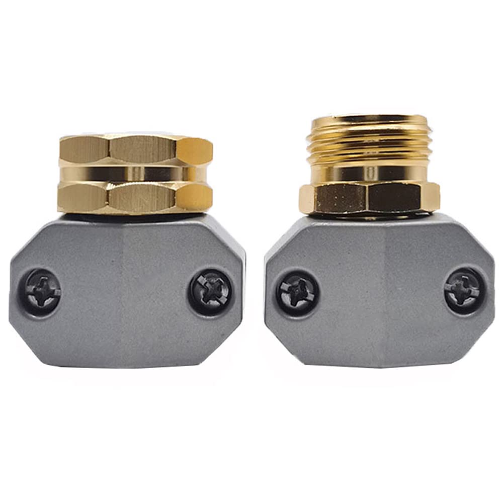 Garden Hose Repair Connector Fitting, Fit 5/8" and 3/4" Garden Hose, Garden Hose Repair Mender Kit, Water Hose Female Male Hose End Connector