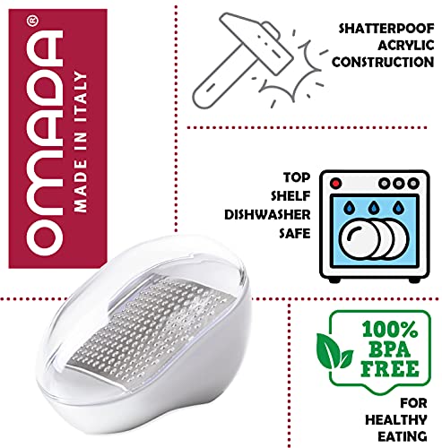Omada Unique Small Cheese Grater: With Storage Container And Domed Lid – Acrylic Casing With Stainless Steel Grater – Dishwasher Safe And Bpa Free #TOP4