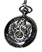 Dragon Black Pocket Watch Necklace Pendant - Steampunk Vintage Victorian Style Retro Pocketwatch Dragon charms