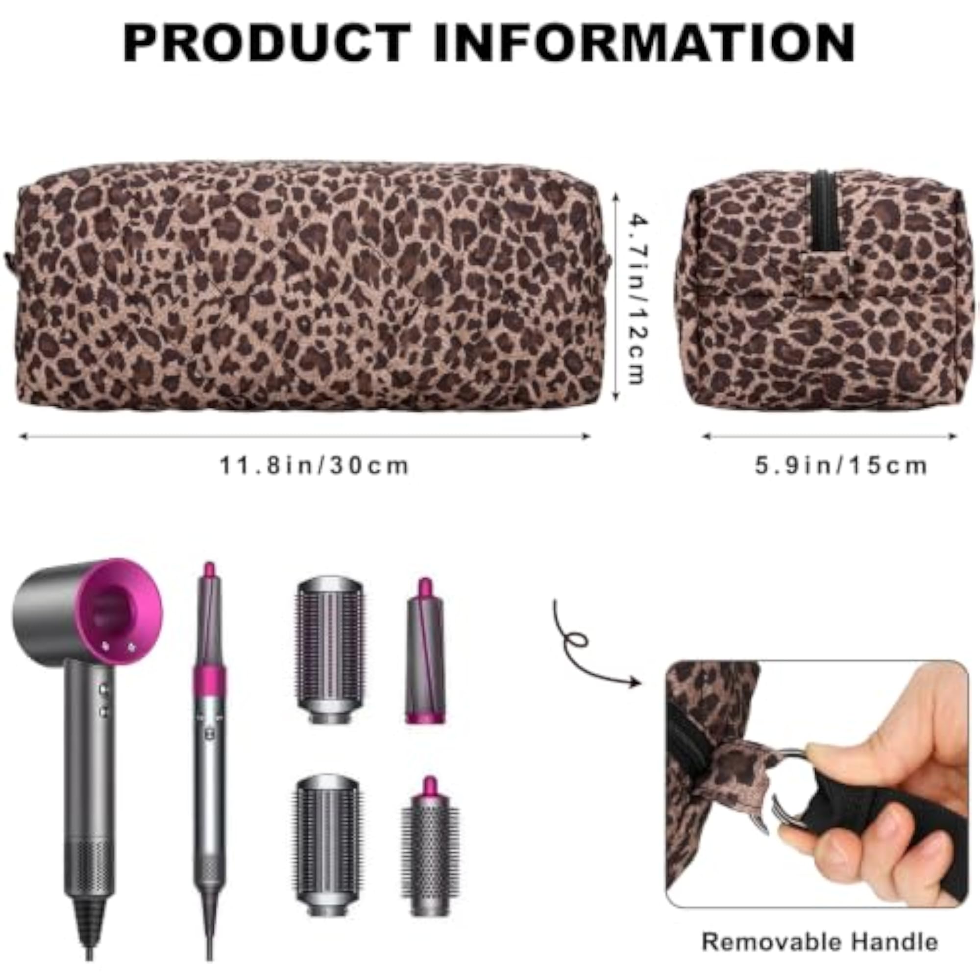 Hair Tool Organiser Travel Bag, Leopard Print