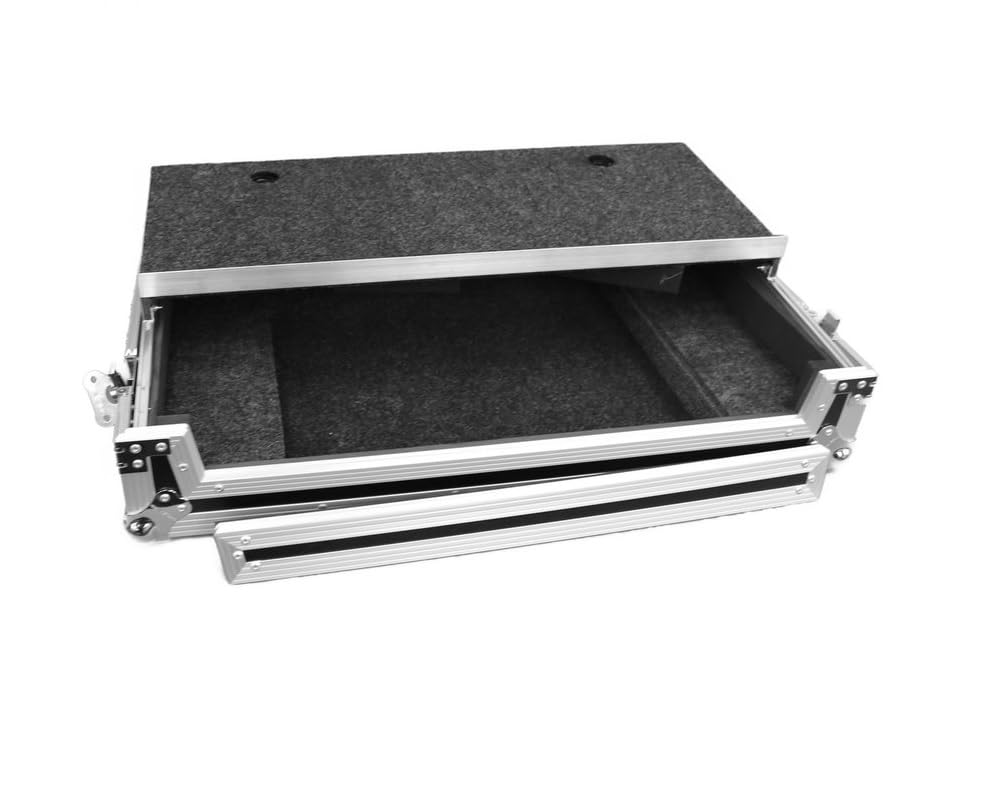 DEEJAY LED TBHDDJREV7LT DJL Fly Drive Case for Pioneer DDJREV7 Pro DJ Controller or Similarly Sized Equipment with Laptop Shelf with Wheels