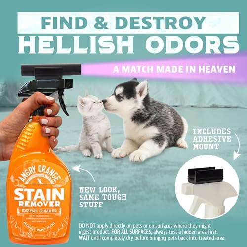 image for ANGRY ORANGE Pet Stain Remover Kit for Dog Urine - Enzyme Cleaner - Ci