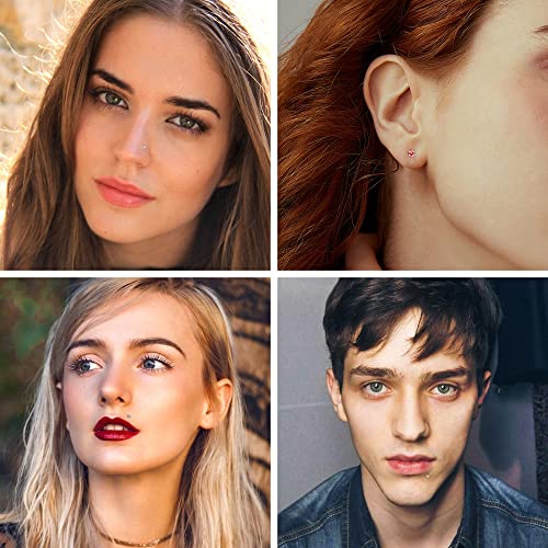 Zzhdcc Nose Ring 925 Sterling Silver Nose Rings L Shaped Nose Piercings 20G Multi Color Opal Cz Nose Studs For Women Nostril Lip Cartilage Body Jewelry 5Pcs 1.5Mm #TOP1