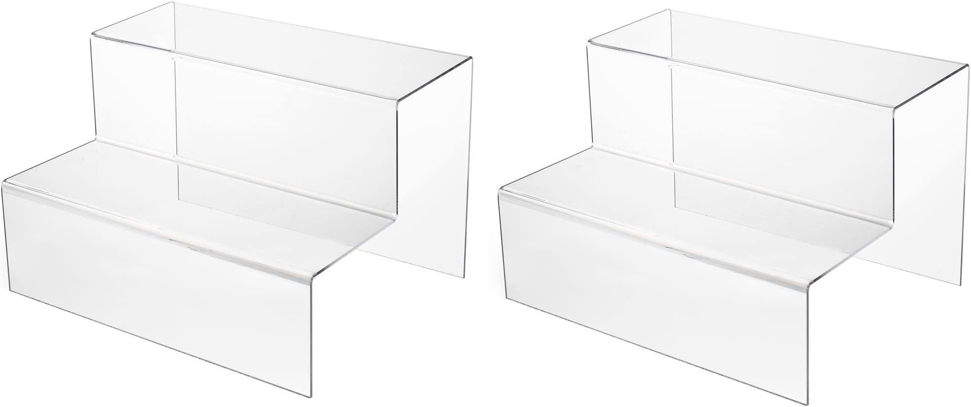 display4top 3 Step Acrylic Display Stand Counter Retail Riser Polish Plinth,2 Pack(200 * 300 * 200 * 2)