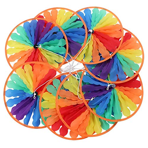 Niunion Molino de Viento arcoíris, 11,22 Pulgadas Molino de Viento al Aire Libre Molino de Viento de jardín Decoración Colorida Molino de Viento para césped Cover