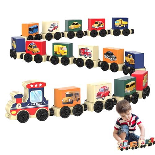 Juego de Tren de Madera, Juguete Educativo | Stem Juguetes educativos | para niñas Sala de Estar guardería Preescolar Escuela guardería guarderías Actividades Familiares