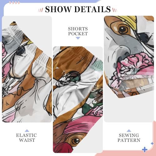 ZZXXB Christmas Beagles Print Boys Long Pants Soft Trousers Elastic Waist Kids Lounge Bottoms with Pockets S-XL4