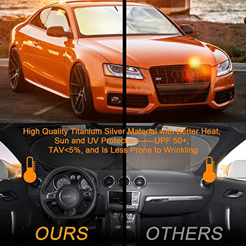 Astroai Windshield Sun Shade, Foldable Car Sun Shade For Windshield Blocks Uv Rays Sun Visor Protector Sunshade-Protect And Cool Your Vehicle Interior (Large 66.98 X 35.46 Inches) #TOP1