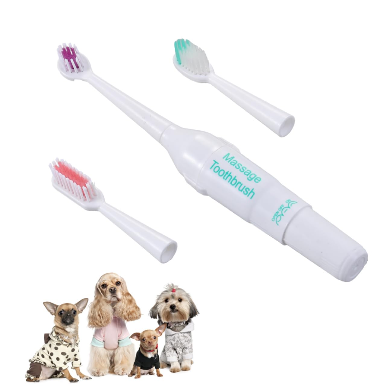 VANZACK Professional Pet Toothbrush Electric Brush for Dogs Portable Gentle on Pet's Teeth and Gums Random Color