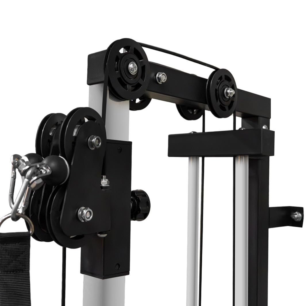 Stazione a Cavi da Parete Multifunzione Palestra Domestica Regolabile Pacco Pesi 80kg Allenamento Forza Crossover Doppio Sistema Altezza Regolabile Accessori Inclusi