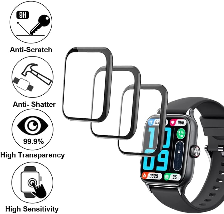 Miniatura 3 de smaate Protector de pantalla 3D compatible con CS08 1.85" ANDFZ LESHIDO Smartwatch