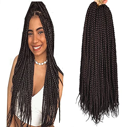 Box Braids Crochet Hair 20inches 7Packs Crochet Box Braids Box Braid Crochet Hair Braiding Hair Crochet Braids Hair for Black Women(20inch,7packs, #2)