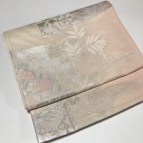 横縞 抽象リーフ模様 花菱 袋帯 着物 022 a p - 製品詳細