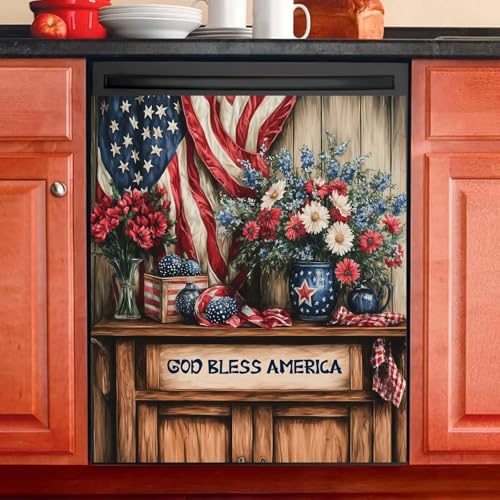 Patriotic 4th of July Dishwasher Magnet Cover 23