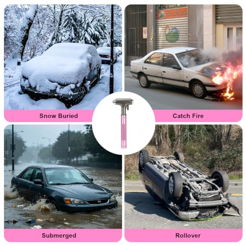Image of Window Breaker, Car Safety Hammer with Seat Belt Cutter, Metal Car Glass Breaker Car Emergency Escape Tool Gift Road Trip Essential and Must Haves