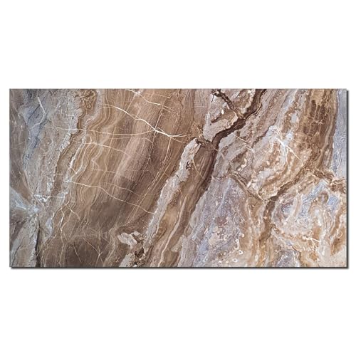 AMON Wand-Paneele 60x120cm in Marmor- Granit- Stein-Optik (Arabescato Brown) - 1 Stück - Wandverkleidung aus PVC 3mm dick - Küchenrückwand Spritzschutz TV-Rückwand - Wasserdicht Wasserfest