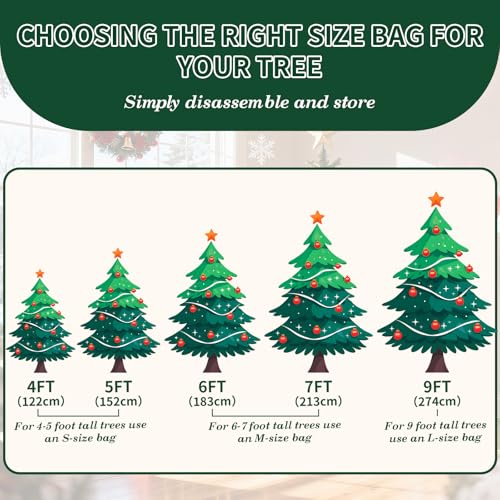 Image of 3FT /4FT /4.5 FT Christmas Tree Storage Bag, Heavy Duty Christmas Tree Bag with Reinforced Handles and Dual Zippers Wide Opening, Large Capacity fits for Artificial Christmas Tree, Black