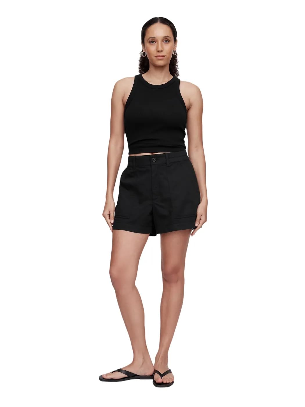 

                                                    GAP Womens 4" Ultrsoft Easy Utility Short Black 1 