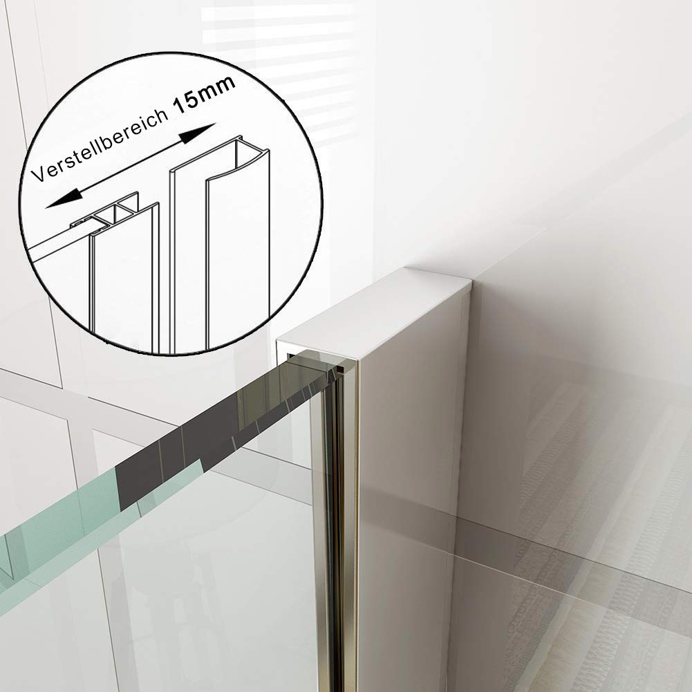 ELEGANT Prysznic Walk-In 120 x 200 cm ze stabilizatorem z 8 mm całkowicie satynowanego szkła z nanopowłoką