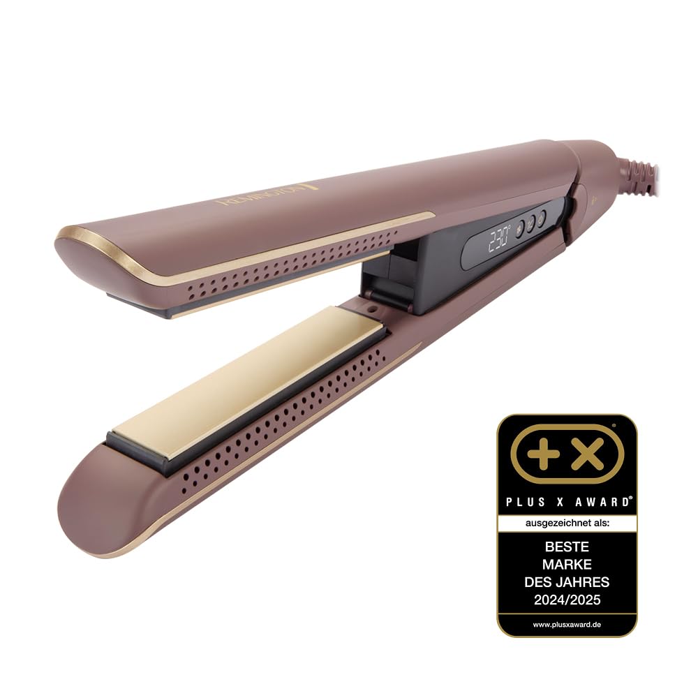 Remington AIRvive™ Glätteisen [Ionic Air-Technologie: weniger Frizz & statische Aufladung] Ultra-Keramikbeschichtung mit Mikrowirkstoffen (Schmale Platten, LCD-Display, 150-230°C) Haarglätter S8930