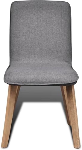 Miniatura 3 de Farmhouse Dining Room Chair Dining Chairs, Dining Chairs 2 pcs Dark Gray Fabric and Solid Oak Wood