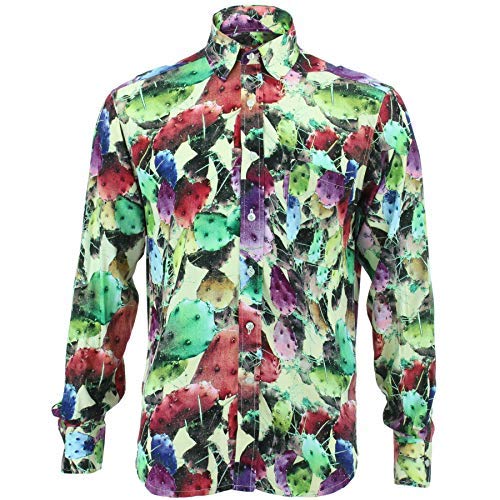 Chemise Loud Originals jaune à motif cactus pour vos soirées d'été et sorties