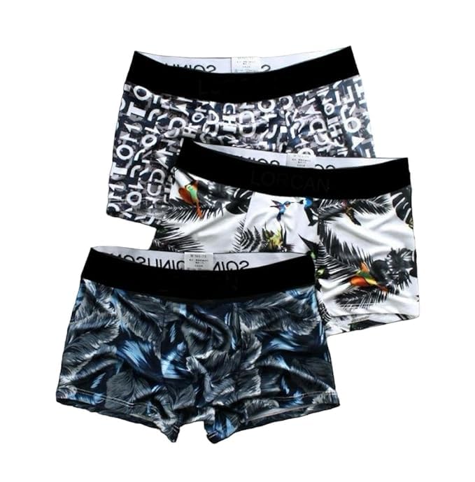 viva plast Men's Extra Thin Elastic Underwear Long Comfortable Ice Silk Breathable Comfort Brief-Boxer-Trunks Imported Material Multicolour (in, Alpha, L, Regular, (Pack of 3))-picture-21
