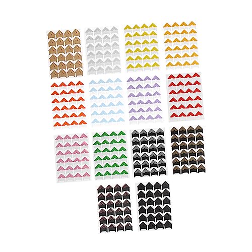 Lurrose 14 Sheets Photo Corners DIY Photo Album Accessories Self Adhesive Paper Corner Stickers for Scrapbooking 24 Pieces Each