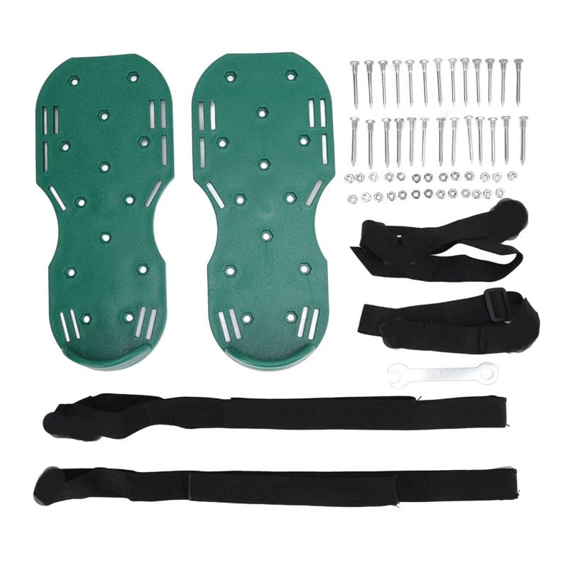 Fecovanti Aerator Shoes with Adjustable Strap,Heavy Duty Spikes for Grass Aerating Patio Garden,Fully Assembled Aerating Shoes for Yard Patio Lawn Garden