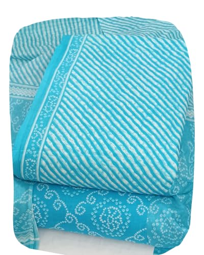 Image of DRAVINAM Trends Women's Premium Cambric Cotton Jaipuri Printed Unstitched Salwar Suit Dress Material with Mulmul Cotton Dupatta