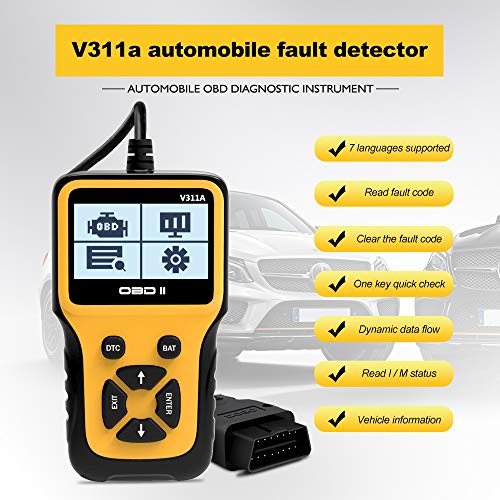 Yorten V311A OBD II Scanner Ferramenta de diagnóstico de automóveis Detecção de tensão de bateria pa