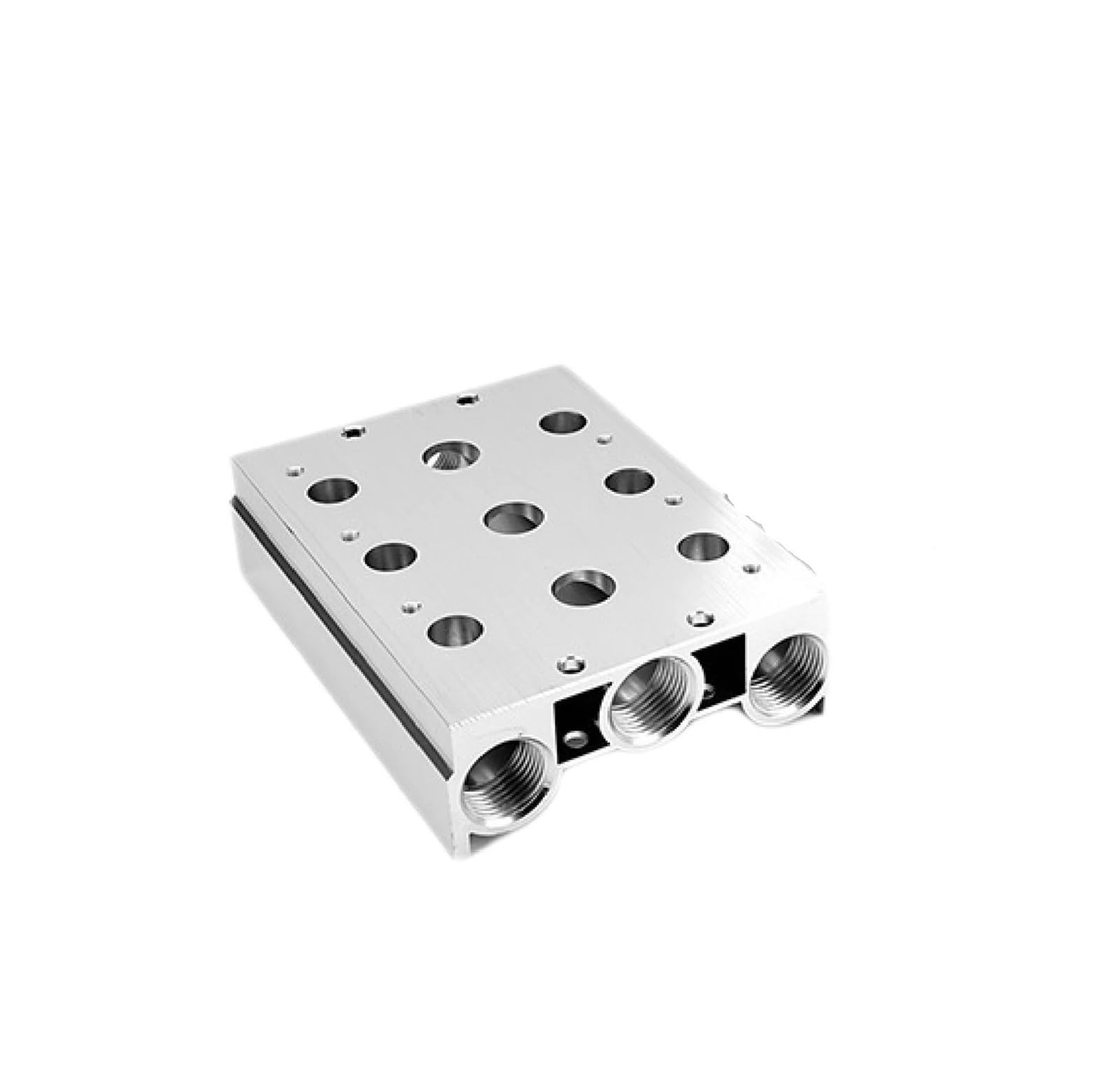 Base en aluminium de plaque collectrice d'électrovanne série 4V pour système pneumatique
