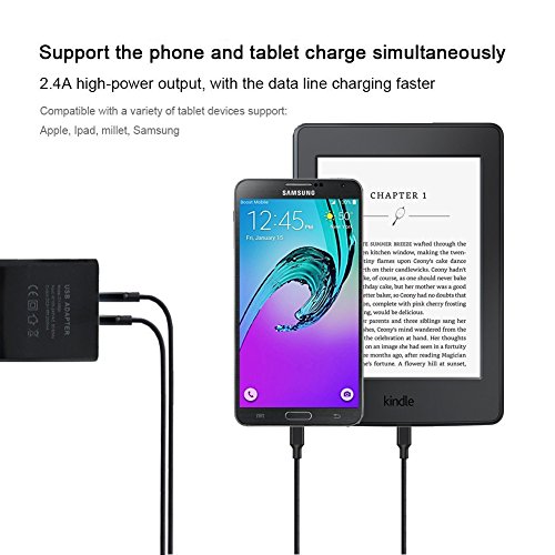 Dual USB Charger and Power Adapter for Fire Tablets and Kindle eReaders, Amazon Fire TV Stick, Fire 7 Tablet, Kindle Paperwhite E-Reader,Kindle Voyage E-Reader,HD 8 10 Tablet,Echo Dot(White)