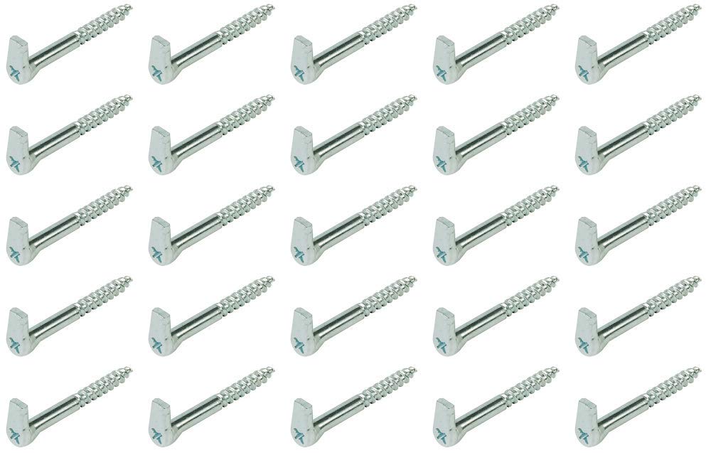 Gas N Pow3r Silver Screw Hooks With Cross Slot Heavy Duty Galvanised Steel Self Tapping Wood 5.8 X 65Mm X25