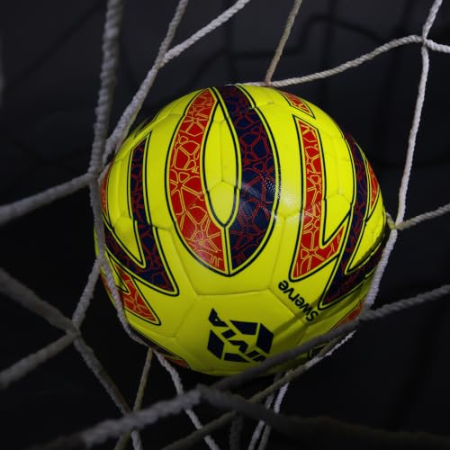 Image of Nivia Swerve Football, for Men & Women, 32-Panel Machine Stitched, TPU Upper, Butyl Bladder, Ideal for Training (Size - 5, Fluorescent Yellow)