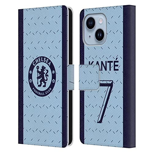 Étui iPhone 14 Plus Chelsea FC Kanté en cuir portefeuille par Head Case Designs