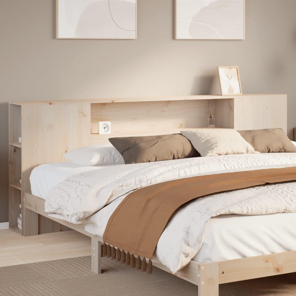 vidaXL Kopfteil, Bettkopfteil mit Stauraum, Freistehend Betthaupt für Holzbett Doppelbett, Holzkopfteil Bettzubehör Schlafzimmer, 180cm Massivholz Kiefer