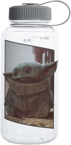 Mandalorian The Child Grogu Baby Yoda - Botella de agua de 32 onzas