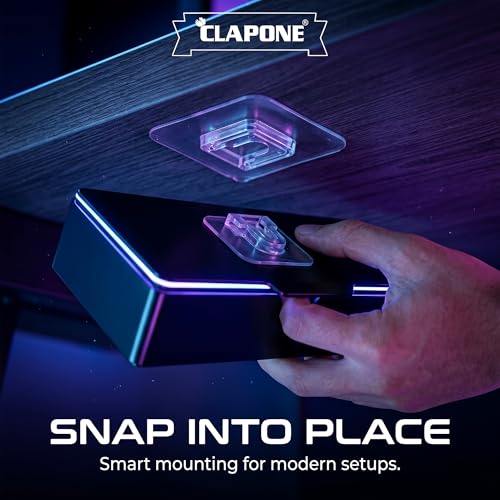Image of Double-Sided Self Adhesive Male Female Wall Hooks for WiFi Router, Socket Box & Home Organization - Heavy Duty No Drill Transparent Sticker Wall Mount Hooks Bathroom, Kitchen & Office Use (20 Pack)