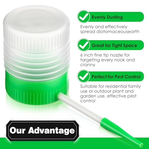 Image of Qualirey 1 Pack Diatomaceous Earth Powder Duster with 6 Inch Extension Nozzle, Diatomaceous Earth Powder Duster for Pest Control, Sprayer for Indoor and Outdoor Use