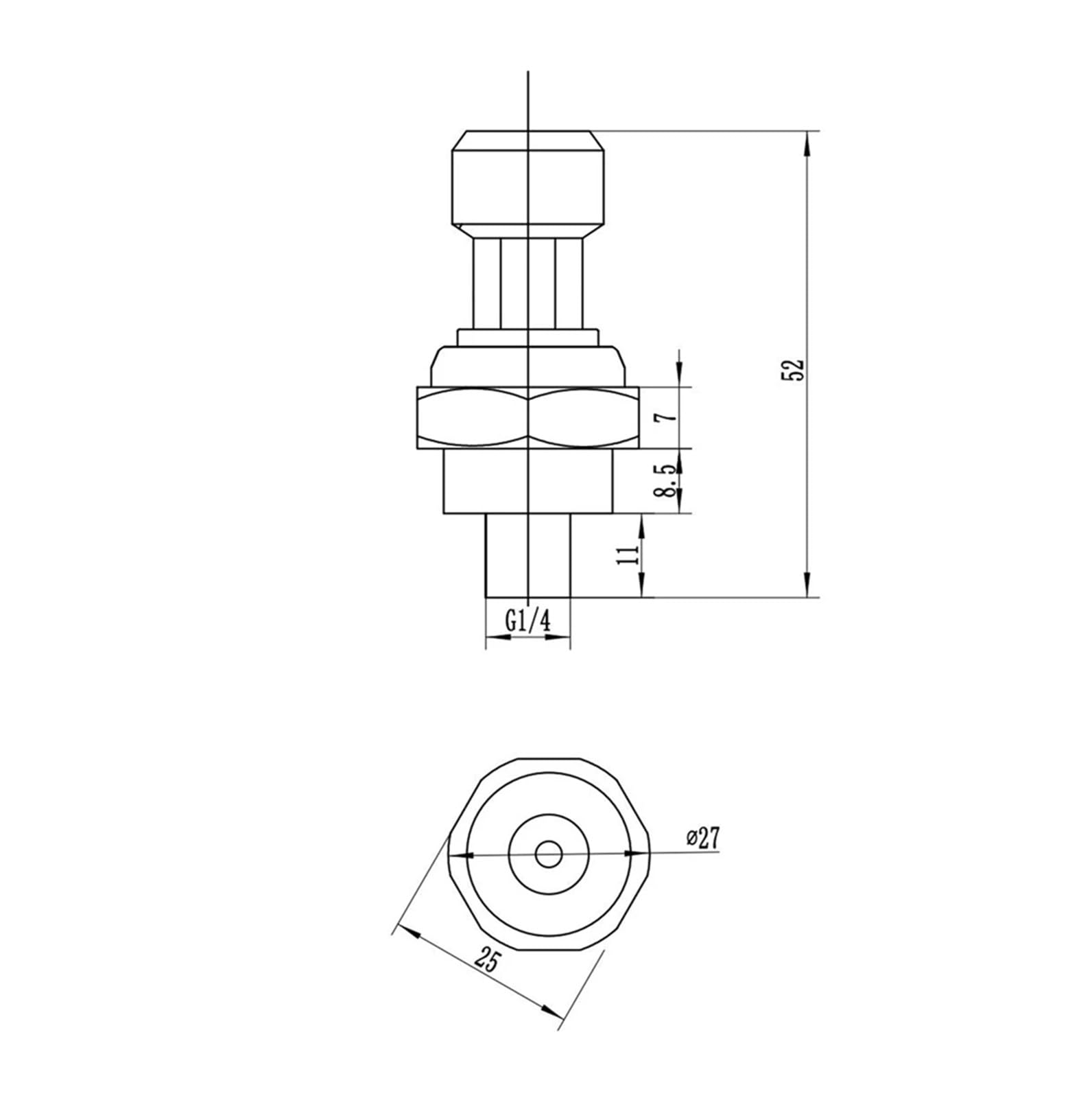 KKXXYQFC Capteur de Pression G1/4 1,2Mpa 0,5-4,5V 5VDC Câble Acier au Carbone Alliage Eau Pétrole Gaz Galvanoplastie