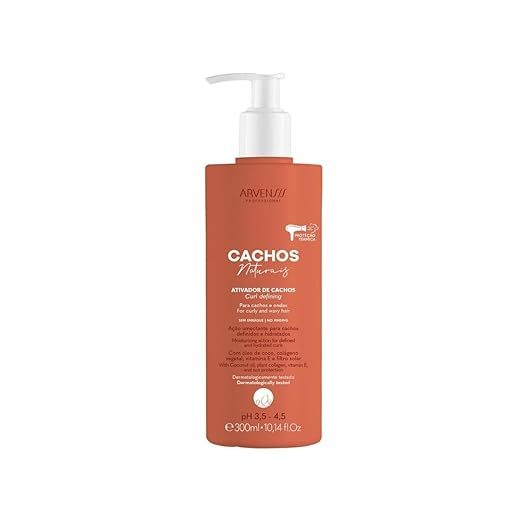 Ativador de Cachos Arvensis Cachos Naturais - Definição, Hidratação e Antifrizz para Cabelos Ondulados e Cacheados (2A a 3B) - 300ml